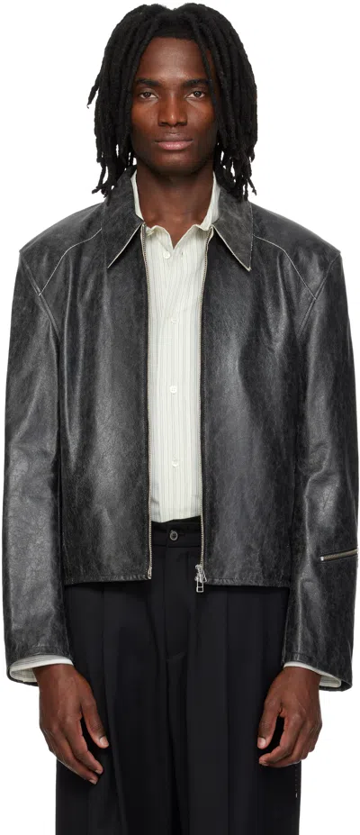 Mmic Gray Vapor Leather Jacket