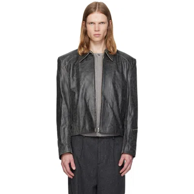 Mmic Gray Vapor Leather Jacket
