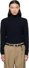 Mmic Navy & Black Oblique Turtleneck In Black