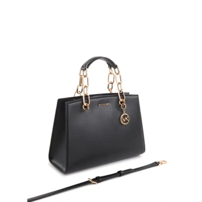 Michael Michael Kors Cynthia Leather Handbag In Black