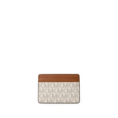 Michael Michael Kors Printed Card Holder In Brown