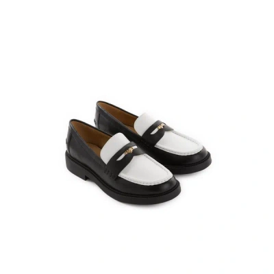Mmk Two-tone Leather Loafers In White