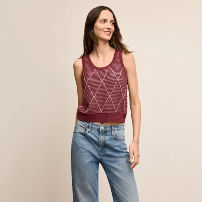 M.m.lafleur Aiko Breeze Tank - Argyle Knit In Red Umber