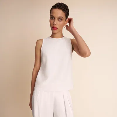 M.m.lafleur Ainsley Effortless Top - Everyday Crepe In Ivory