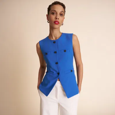 M.m.lafleur Aliza Travel Vest - Origamitech In Ocean Blue