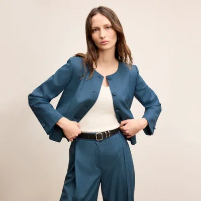 M.m.lafleur Aniya Crop Jacket In Bluebell