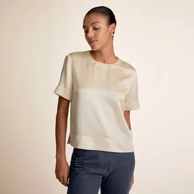 M.m.lafleur Annika Fancy Tee - Plisse In Ivory