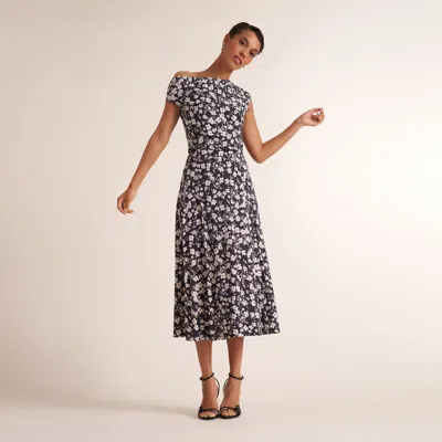 M.m.lafleur Ara Midi Skirt - Light Printed Jersey In Happy Floral