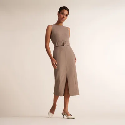 M.m.lafleur Ashtin Desk To Dinner Dress - Luxe Flex Suiting In Toasted Coconut
