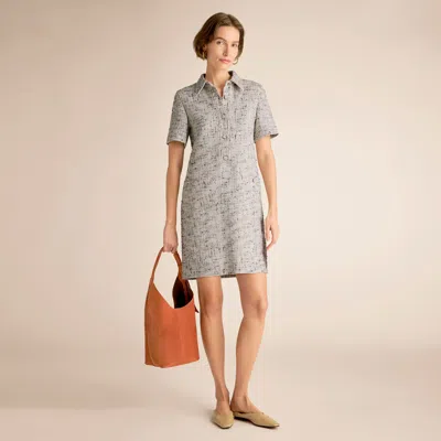 M.m.lafleur Asia Shirt Dress - Confetti Slub In Ivory/blue Multi