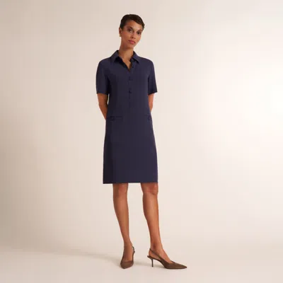 M.m.lafleur Asia Shirt Dress - Everyday Crepe With Topstitch In Oxford