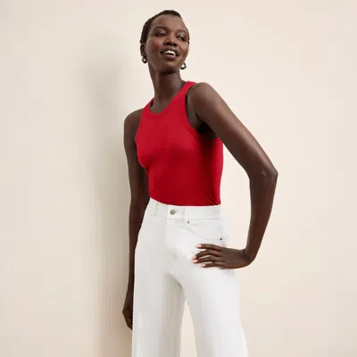 M.m.lafleur Aubry Layering Tank - Organic Ribbed Pima Cotton In Red Ribbon