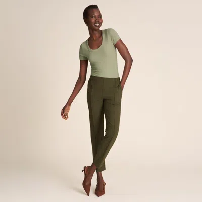 M.m.lafleur Avi Scoopneck T-shirt - Ribbed Pima Cotton In Sage