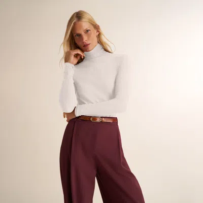M.m.lafleur Axam Turtleneck - Ribbed Pima Cotton In White