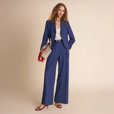 M.m.lafleur Axel Editor Jacket - Italian Wool Twill In Bluestone