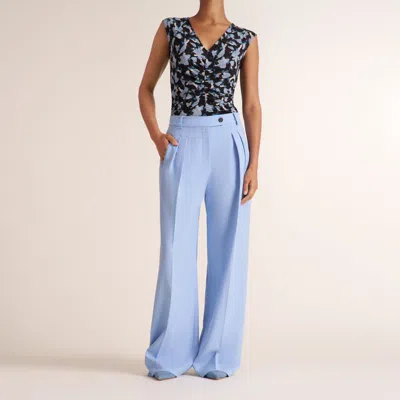 M.m.lafleur Bia Pleated Trouser - Air Twill In Clear Sky