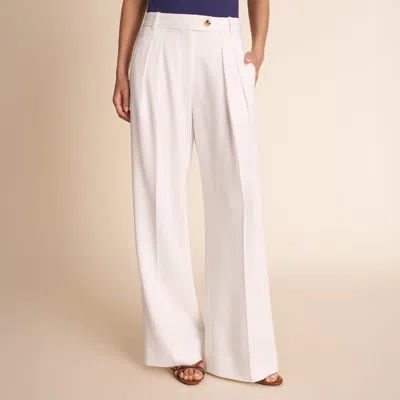 M.m.lafleur Bia Pleated Trouser - Everyday Crepe In Ivory