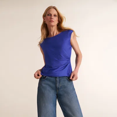 M.m.lafleur Brooke Definition Top - Eco Drape In Lapis