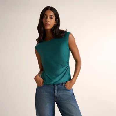 M.m.lafleur Brooke Definition Top - Eco Drape In Peacock