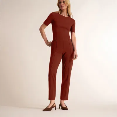 M.m.lafleur Colby Travel Pant - Origamitech In Fired Brick