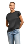 M.m.lafleur Didion Washable Silk Charmeuse Top In Black