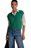 M.m.lafleur Eloise Confetti Wool Vest In Green