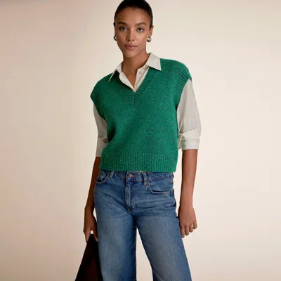 M.m.lafleur Eloise Sweater Vest - Confetti Wool In Verdant
