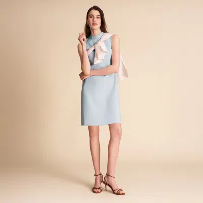 M.m.lafleur Farren Swing Dress - Flex Suiting In Ice Blue