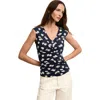 M.m.lafleur Franka Ruched Top In Multi