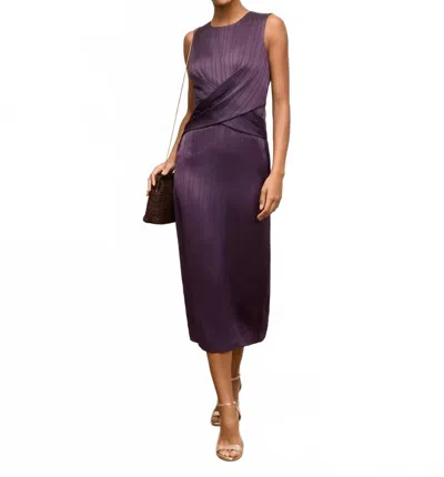 M.m.lafleur Gabriette Midi Dress In Deep Plum In Purple