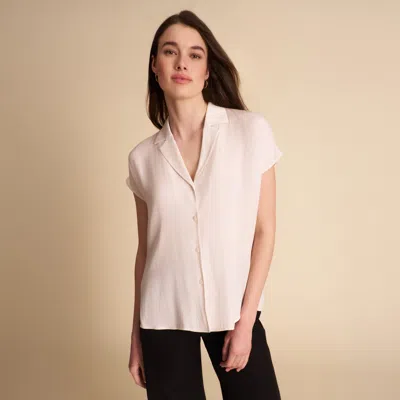 M.m.lafleur Halia Camp Collar Shirt - Eco Drape In Ivory