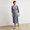 Shop M.m.lafleur Hope Wrap Dress In Blueprint Sketch