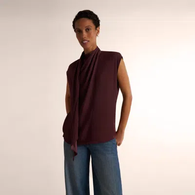 M.m.lafleur Ismelka Scarf Top - Eco Drape In Aubergine