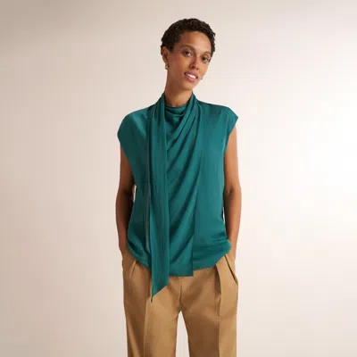 M.m.lafleur Ismelka Scarf Top - Eco Drape In Peacock