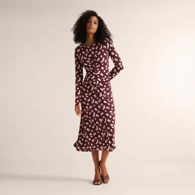 M.m.lafleur Johnna Ruched Dress - Light Printed Jersey In Petal Print