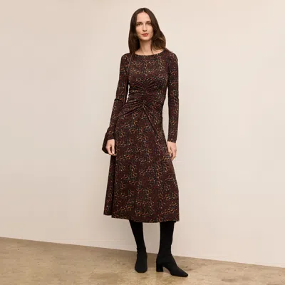 M.m.lafleur Johnna Ruched Dress - Printed Jersey In Autumn Floral