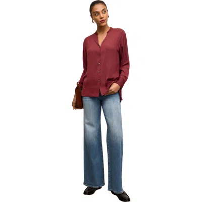 M.m.lafleur Juliette V-neck Top In Burgundy