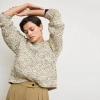 M.m.lafleur The Kiki Sweater - Marl Knit In Ivory/black