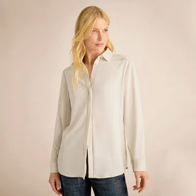 M.m.lafleur Lagarde Pointelle Shirt - Eco Soft Wave In Ivory