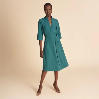 M.m.lafleur Lauleh Tunic Dress - Everyday Crepe With Topstitch In Teal