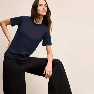 M.m.lafleur Leslie Classic T-shirt - Organic Pima Cotton In Dark Navy