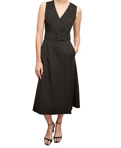 M.m.lafleur M. M.lafleur Angel Washable Wool Twill Dress In Black