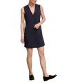 M.m.lafleur M. M.lafleur Everyday Crepe With Topstitch Blanca Vest Dress In Blue