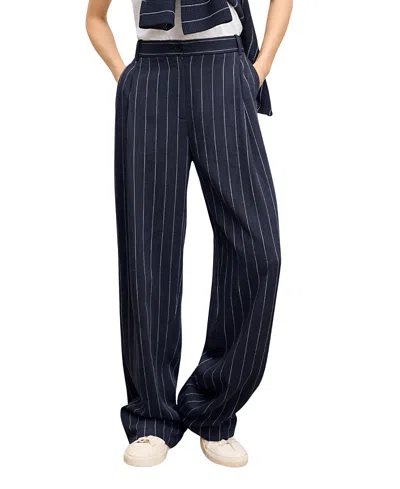 M.M.LAFLEUR M. M.LAFLEUR FITZ PLEATED WOMEN'S SUMMER PINSTRIPE TROUSER