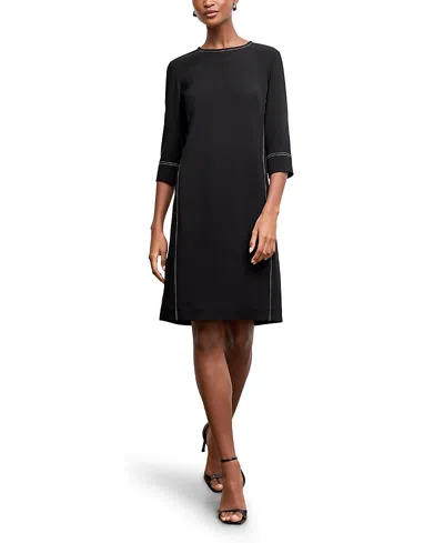 M.m.lafleur M. M.lafleur Lancia Travel Everyday Crepe Dress In Black With Topstitch