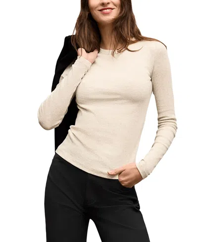 M.m.lafleur M. M.lafleur Malley Organic Ribbed Pima Cotton Fitted Tee In Neutral