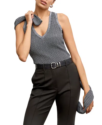 M.m.lafleur M. M.lafleur Mini Chevron Knit Sonny Tank In Gray