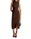 M.m.lafleur M. M.lafleur Valencia Flex Suiting Power Dress In Brown
