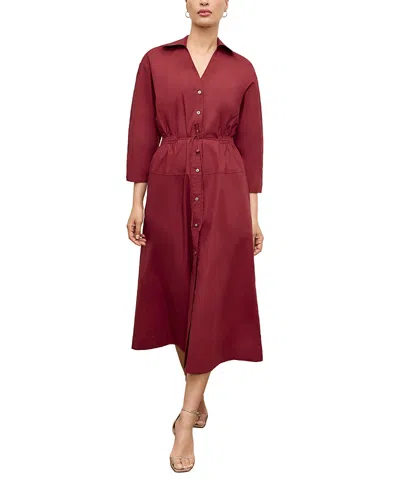 M.m.lafleur M. M.lafleur Women's Boden Al Cotton Poplin Fresco Dress In Red