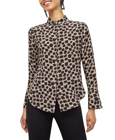 M.m.lafleur The Tatum Top - Washable Silk In Sahara Print